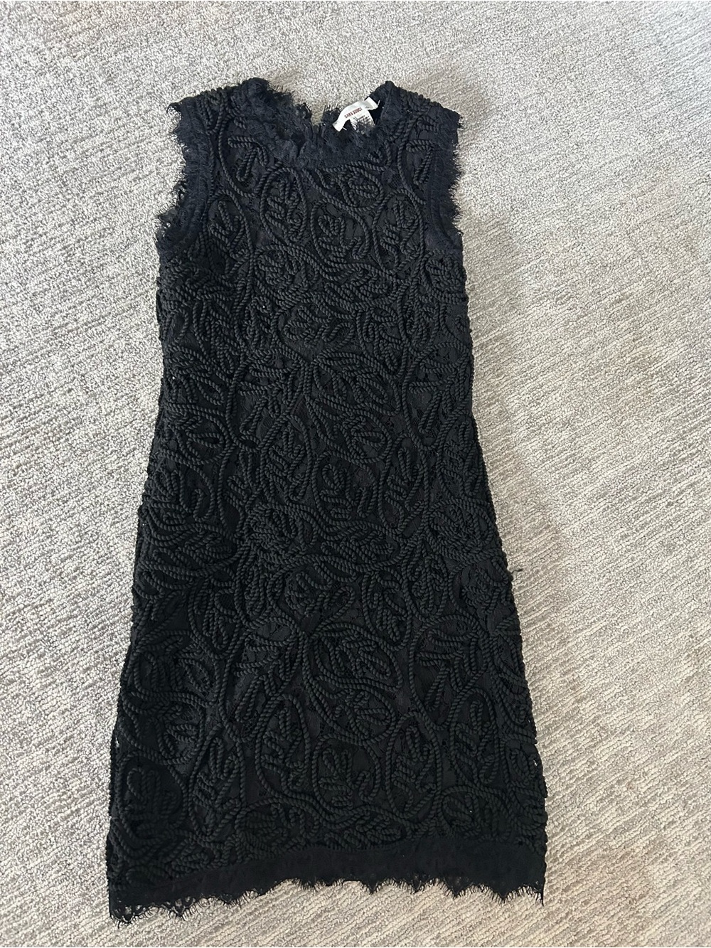 Sans Souci Black Textured Lace Sheath Dress